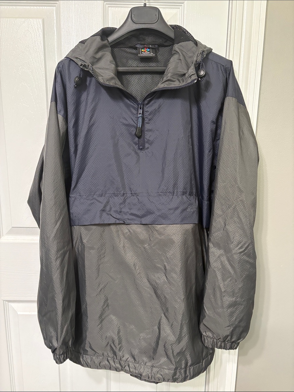 Playstation Two-Tone Navy and Gray Pullover Windbreaker